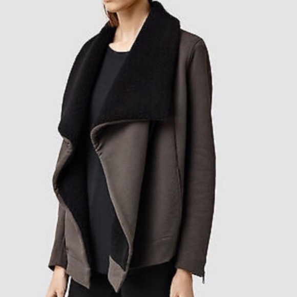 All Saints Sherpa Sweater Jacket - Picture 1 of 6
